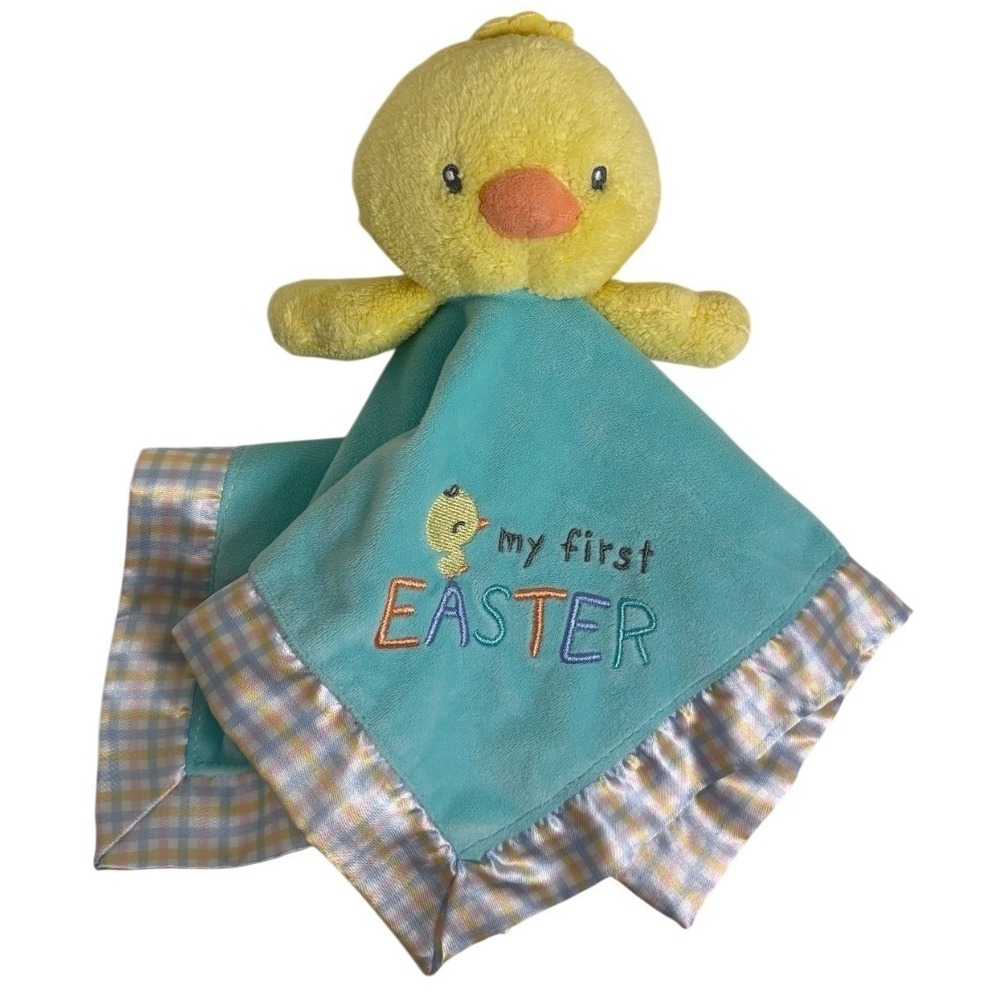 Magic Years "My First Easter" Chick Duck Rattle Security Blanket snuggle Buddy